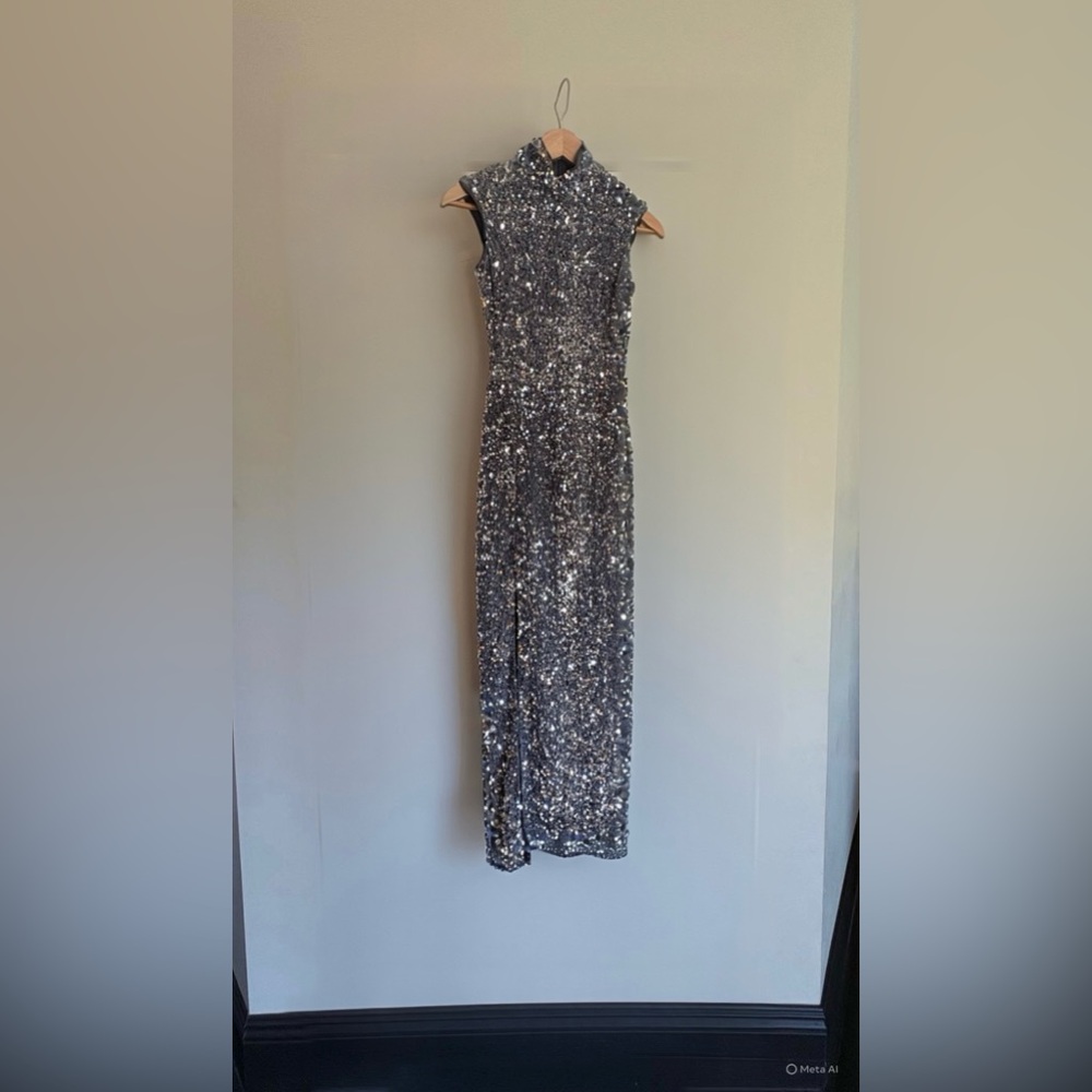 Bardot Glittering Black Maxi Dress